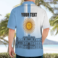 Personalized Argentina Flag Day Hawaiian Shirt Sun Of May Patriotic Blue Gradient Sketch