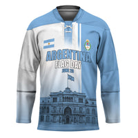 Personalized Argentina Flag Day Hockey Jersey Sun Of May Patriotic Blue Gradient Sketch