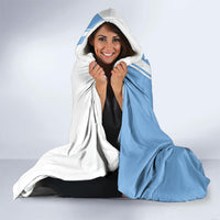 Personalized Argentina Flag Day Hooded Blanket Sun Of May Patriotic Blue Gradient Sketch