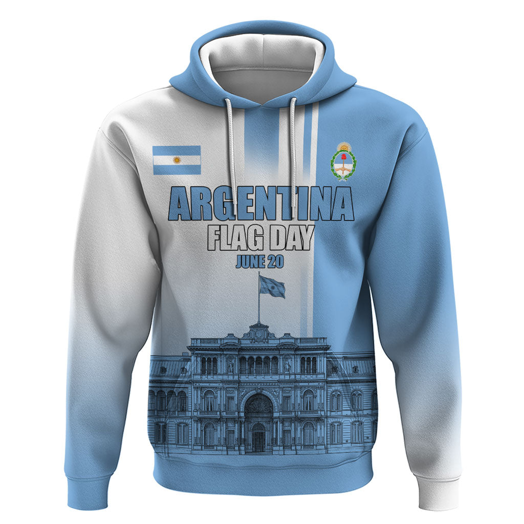 Personalized Argentina Flag Day Hoodie Sun Of May Patriotic Blue Gradient Sketch