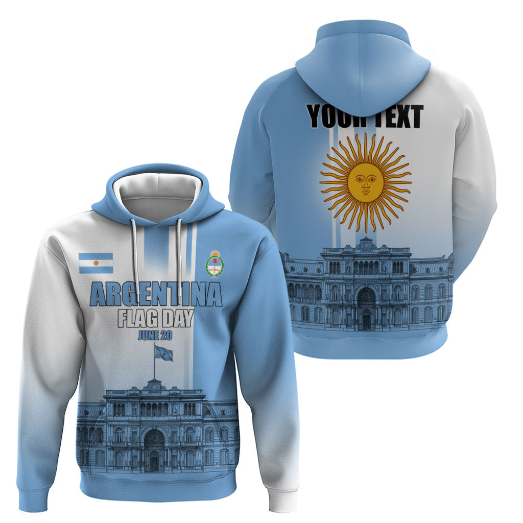 Personalized Argentina Flag Day Hoodie Sun Of May Patriotic Blue Gradient Sketch