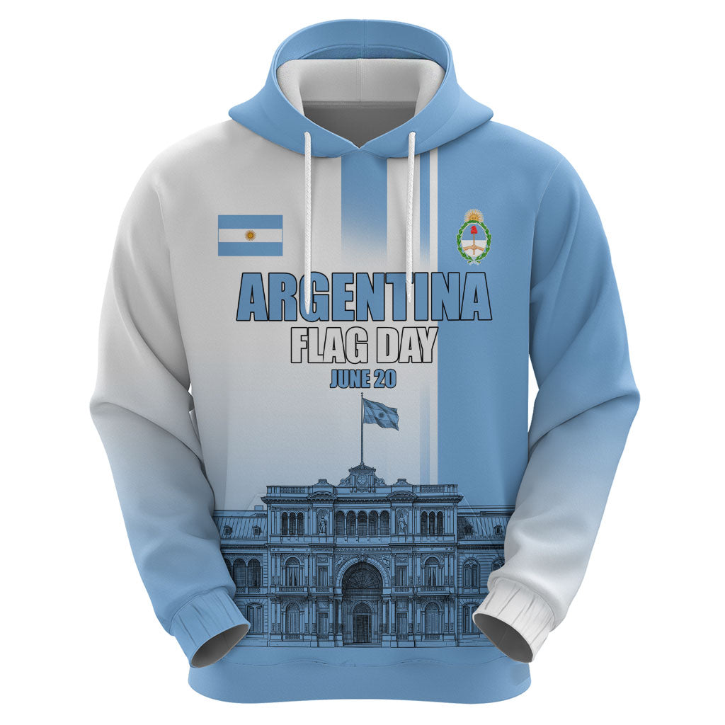 Personalized Argentina Flag Day Hoodie Sun Of May Patriotic Blue Gradient Sketch