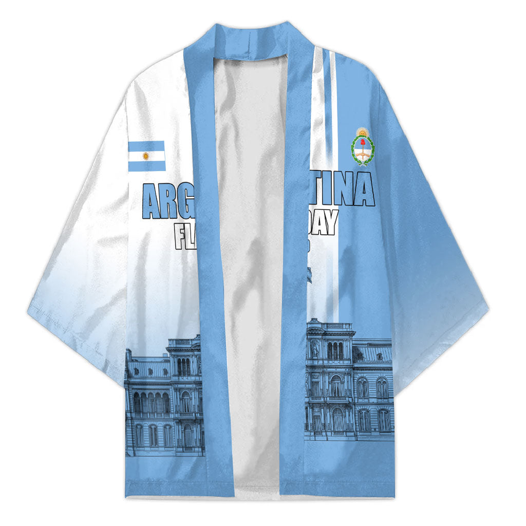 Personalized Argentina Flag Day Kimono Sun Of May Patriotic Blue Gradient Sketch