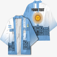 Personalized Argentina Flag Day Kimono Sun Of May Patriotic Blue Gradient Sketch