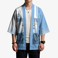 Personalized Argentina Flag Day Kimono Sun Of May Patriotic Blue Gradient Sketch