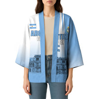 Personalized Argentina Flag Day Kimono Sun Of May Patriotic Blue Gradient Sketch