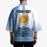 Personalized Argentina Flag Day Kimono Sun Of May Patriotic Blue Gradient Sketch