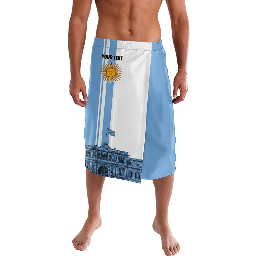 Personalized Argentina Flag Day Lavalava Sun Of May Patriotic Blue Gradient Sketch