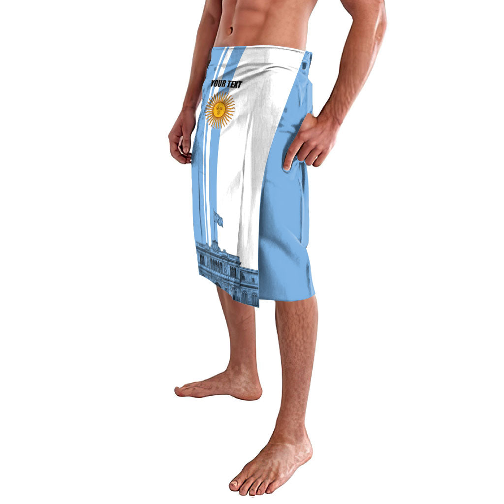 Personalized Argentina Flag Day Lavalava Sun Of May Patriotic Blue Gradient Sketch