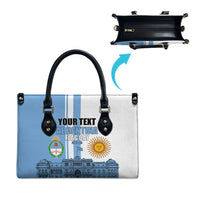 Personalized Argentina Flag Day Leather Bag Sun Of May Patriotic Blue Gradient Sketch