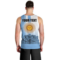 Personalized Argentina Flag Day Men Tank Top Sun Of May Patriotic Blue Gradient Sketch