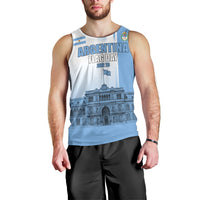 Personalized Argentina Flag Day Men Tank Top Sun Of May Patriotic Blue Gradient Sketch