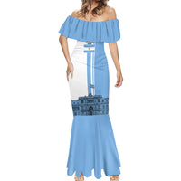 Personalized Argentina Flag Day Mermaid Dress Sun Of May Patriotic Blue Gradient Sketch