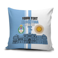 Personalized Argentina Flag Day Pillow Cover Sun Of May Patriotic Blue Gradient Sketch
