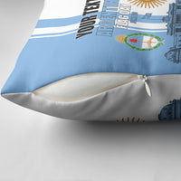 Personalized Argentina Flag Day Pillow Cover Sun Of May Patriotic Blue Gradient Sketch