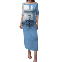 Personalized Argentina Flag Day Puletasi Sun Of May Patriotic Blue Gradient Sketch