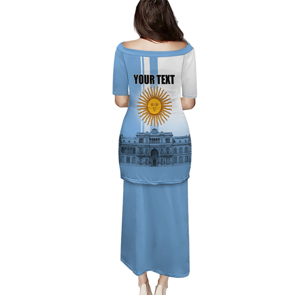 Personalized Argentina Flag Day Puletasi Sun Of May Patriotic Blue Gradient Sketch