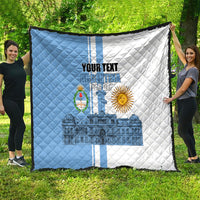 Personalized Argentina Flag Day Quilt Sun Of May Patriotic Blue Gradient Sketch