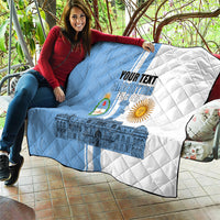 Personalized Argentina Flag Day Quilt Sun Of May Patriotic Blue Gradient Sketch