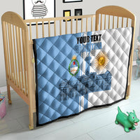 Personalized Argentina Flag Day Quilt Sun Of May Patriotic Blue Gradient Sketch