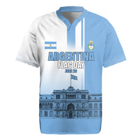 Personalized Argentina Flag Day Rugby Jersey Sun Of May Patriotic Blue Gradient Sketch