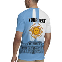 Personalized Argentina Flag Day Rugby Jersey Sun Of May Patriotic Blue Gradient Sketch