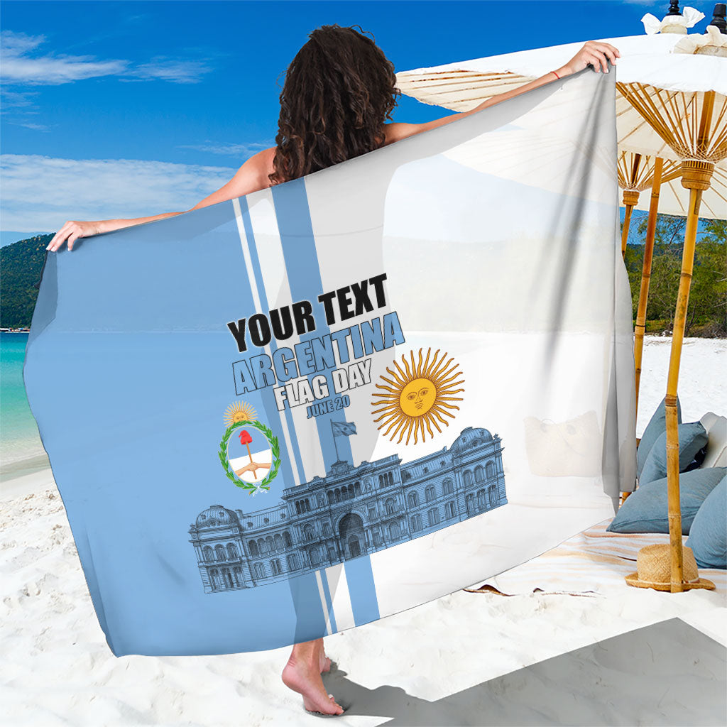 Personalized Argentina Flag Day Sarong Sun Of May Patriotic Blue Gradient Sketch