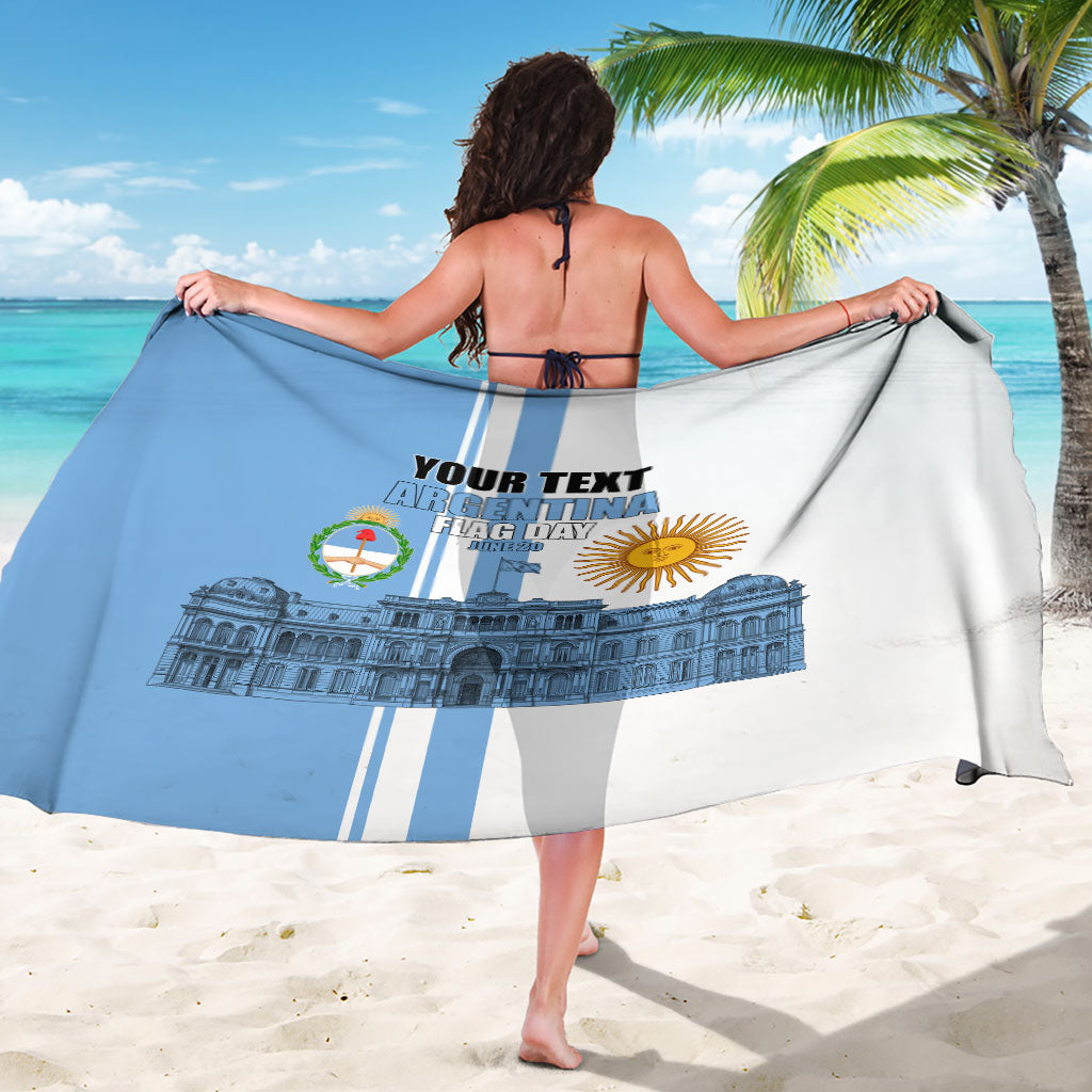 Personalized Argentina Flag Day Sarong Sun Of May Patriotic Blue Gradient Sketch