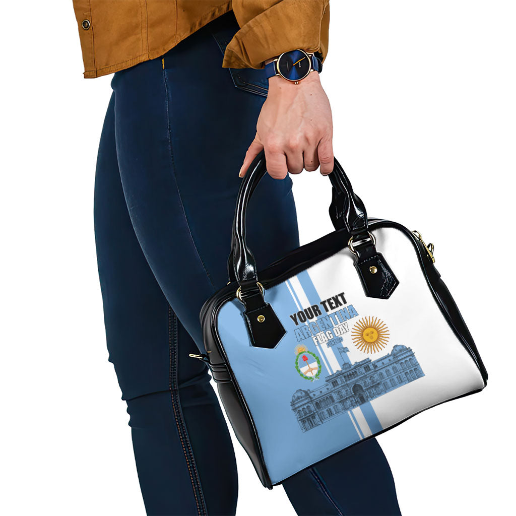 Personalized Argentina Flag Day Shoulder Handbag Sun Of May Patriotic Blue Gradient Sketch