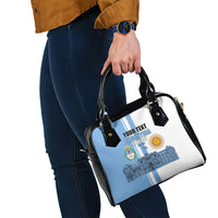 Personalized Argentina Flag Day Shoulder Handbag Sun Of May Patriotic Blue Gradient Sketch