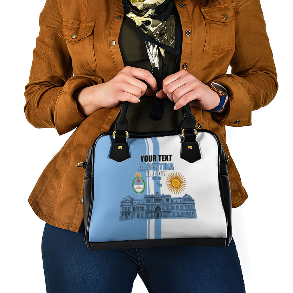 Personalized Argentina Flag Day Shoulder Handbag Sun Of May Patriotic Blue Gradient Sketch