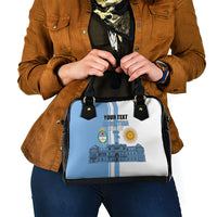 Personalized Argentina Flag Day Shoulder Handbag Sun Of May Patriotic Blue Gradient Sketch