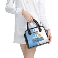 Personalized Argentina Flag Day Shoulder Handbag Sun Of May Patriotic Blue Gradient Sketch