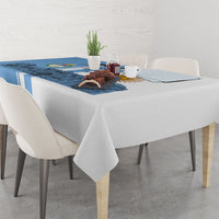 Personalized Argentina Flag Day Tablecloth Sun Of May Patriotic Blue Gradient Sketch