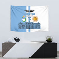 Personalized Argentina Flag Day Tapestry Sun Of May Patriotic Blue Gradient Sketch