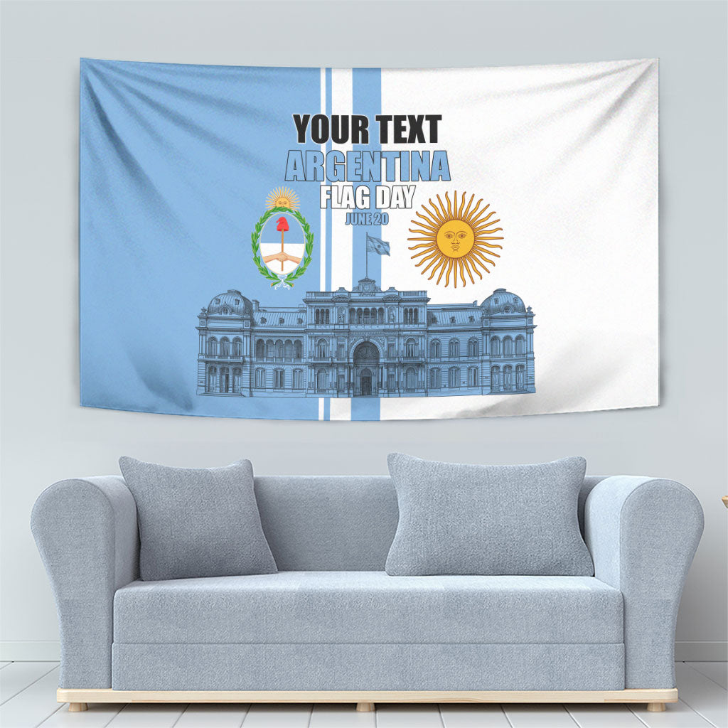 Personalized Argentina Flag Day Tapestry Sun Of May Patriotic Blue Gradient Sketch