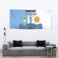 Personalized Argentina Flag Day Tapestry Sun Of May Patriotic Blue Gradient Sketch