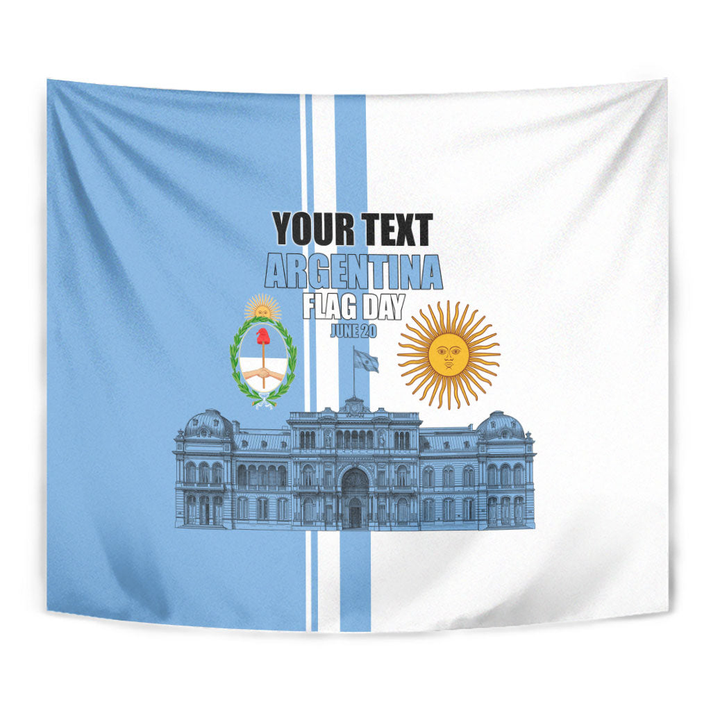 Personalized Argentina Flag Day Tapestry Sun Of May Patriotic Blue Gradient Sketch