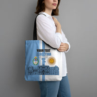 Personalized Argentina Flag Day Tote Bag Sun Of May Patriotic Blue Gradient Sketch