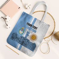 Personalized Argentina Flag Day Tote Bag Sun Of May Patriotic Blue Gradient Sketch