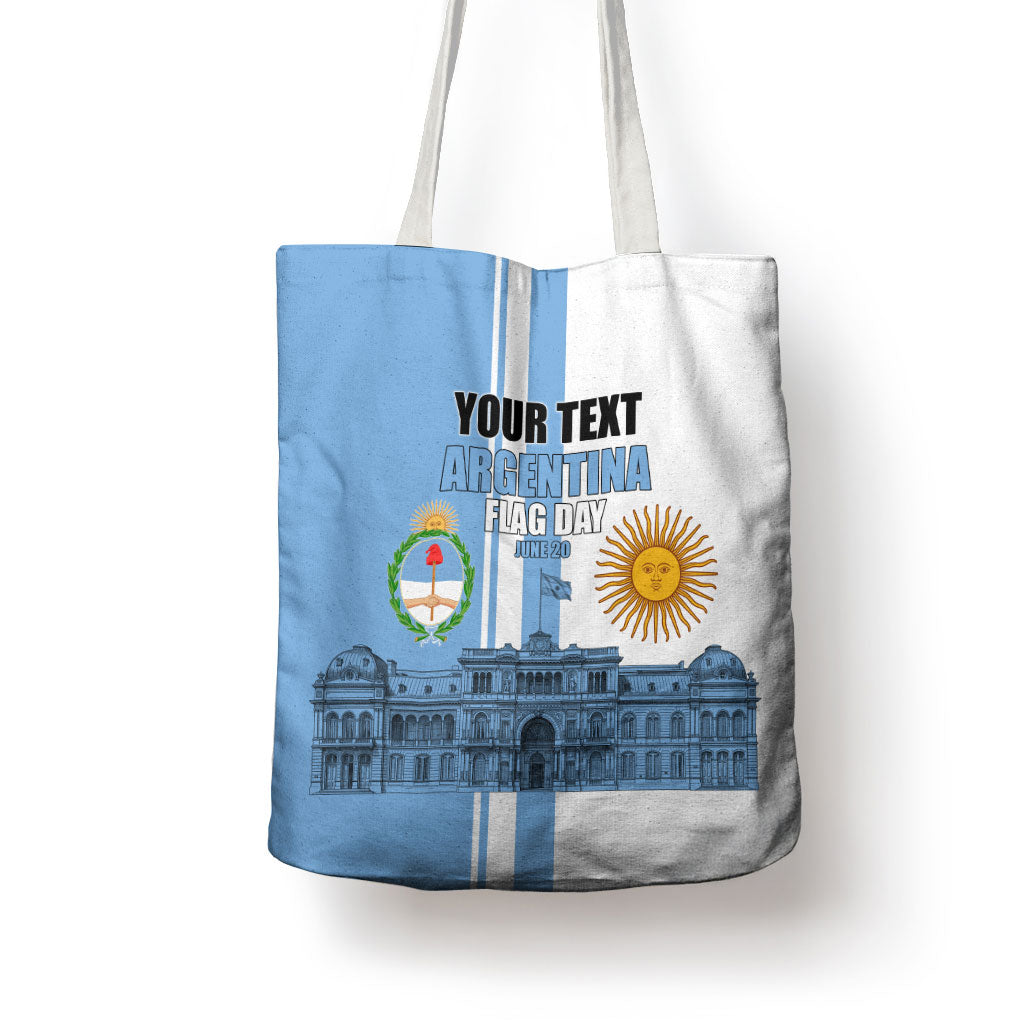 Personalized Argentina Flag Day Tote Bag Sun Of May Patriotic Blue Gradient Sketch
