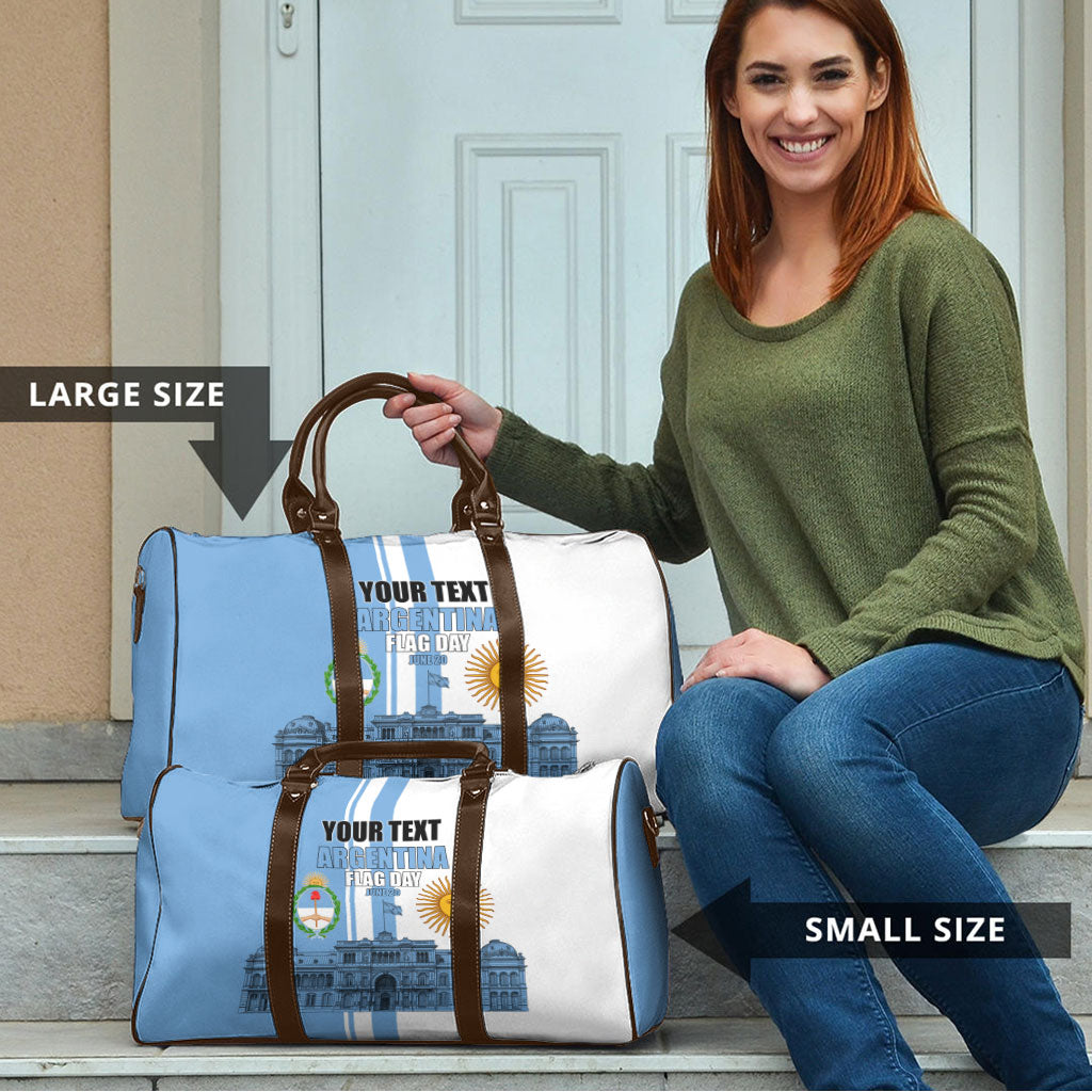Personalized Argentina Flag Day Travel Bag Sun Of May Patriotic Blue Gradient Sketch