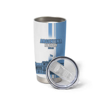 Personalized Argentina Flag Day Tumbler Cup Sun Of May Patriotic Blue Gradient Sketch