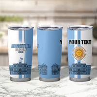 Personalized Argentina Flag Day Tumbler Cup Sun Of May Patriotic Blue Gradient Sketch