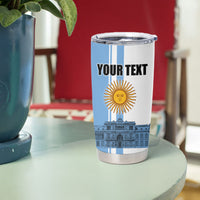 Personalized Argentina Flag Day Tumbler Cup Sun Of May Patriotic Blue Gradient Sketch