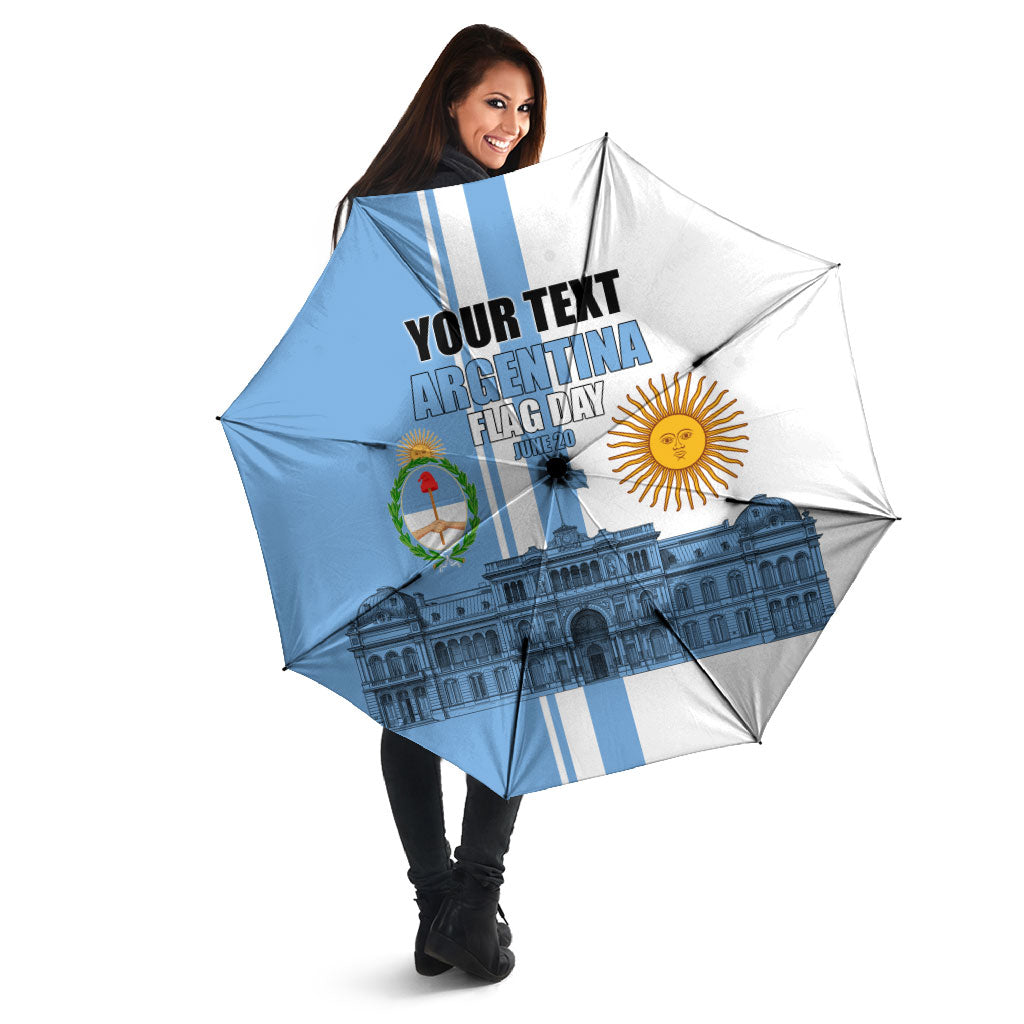 Personalized Argentina Flag Day Umbrella Sun Of May Patriotic Blue Gradient Sketch