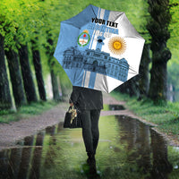 Personalized Argentina Flag Day Umbrella Sun Of May Patriotic Blue Gradient Sketch