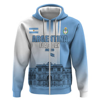 Personalized Argentina Flag Day Zip Hoodie Sun Of May Patriotic Blue Gradient Sketch