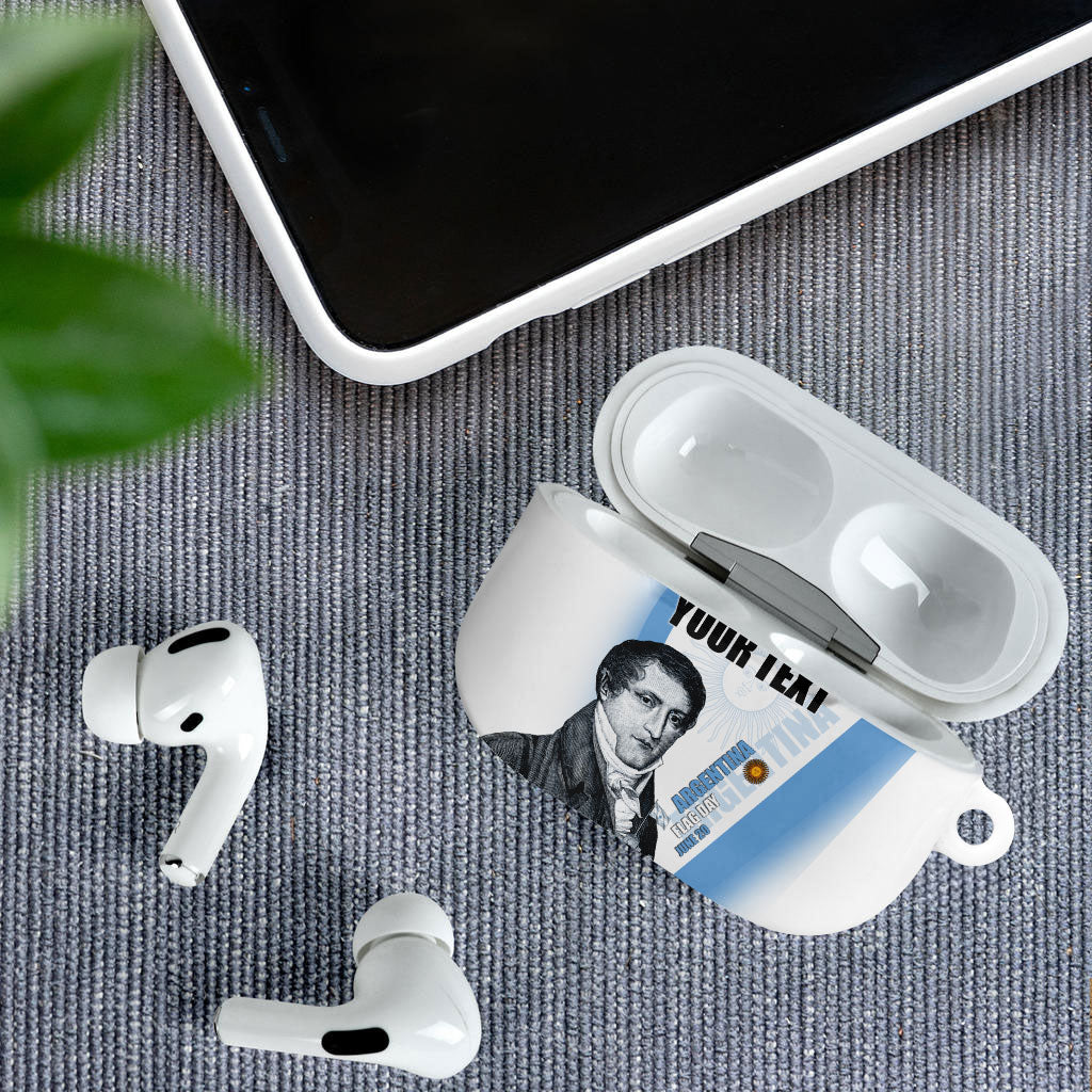 Custom Argentina Manuel Belgrano AirPods Case Flag Day - Patriotic Sun of May