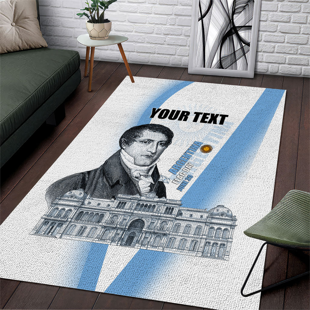 Custom Argentina Manuel Belgrano Area Rug Flag Day - Patriotic Sun of May